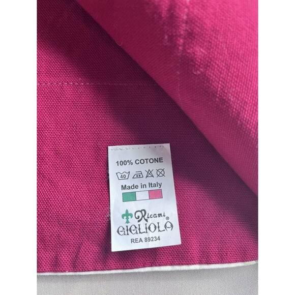 Large Italian Cotton Tablecloth Bordered Fruit R Leami Gigliola Red 68x70 - Picture 6 of 7